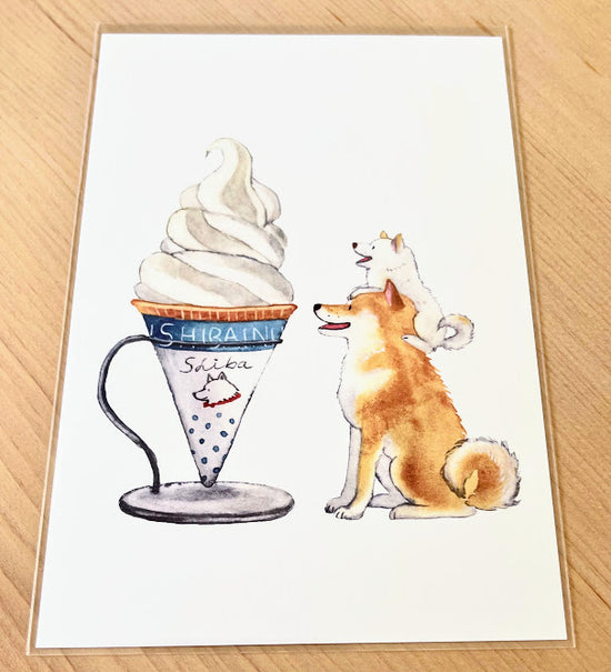 [Natsuka Murata] Shiba Inu & Soft Cream postcard