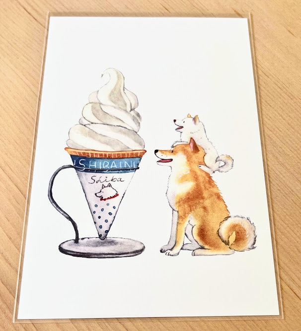 [Natsuka Murata] Shiba Inu & Soft Cream postcard