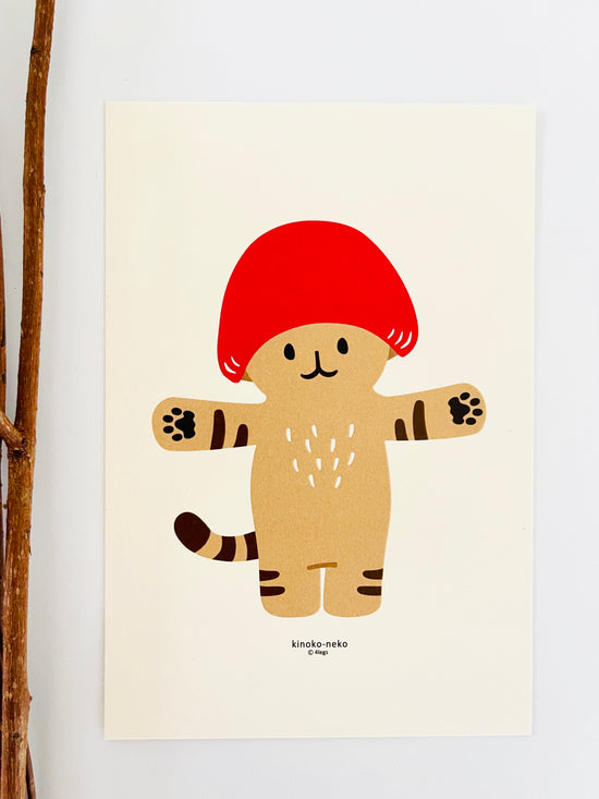 [Mushroom Cat] Hugs! postcard