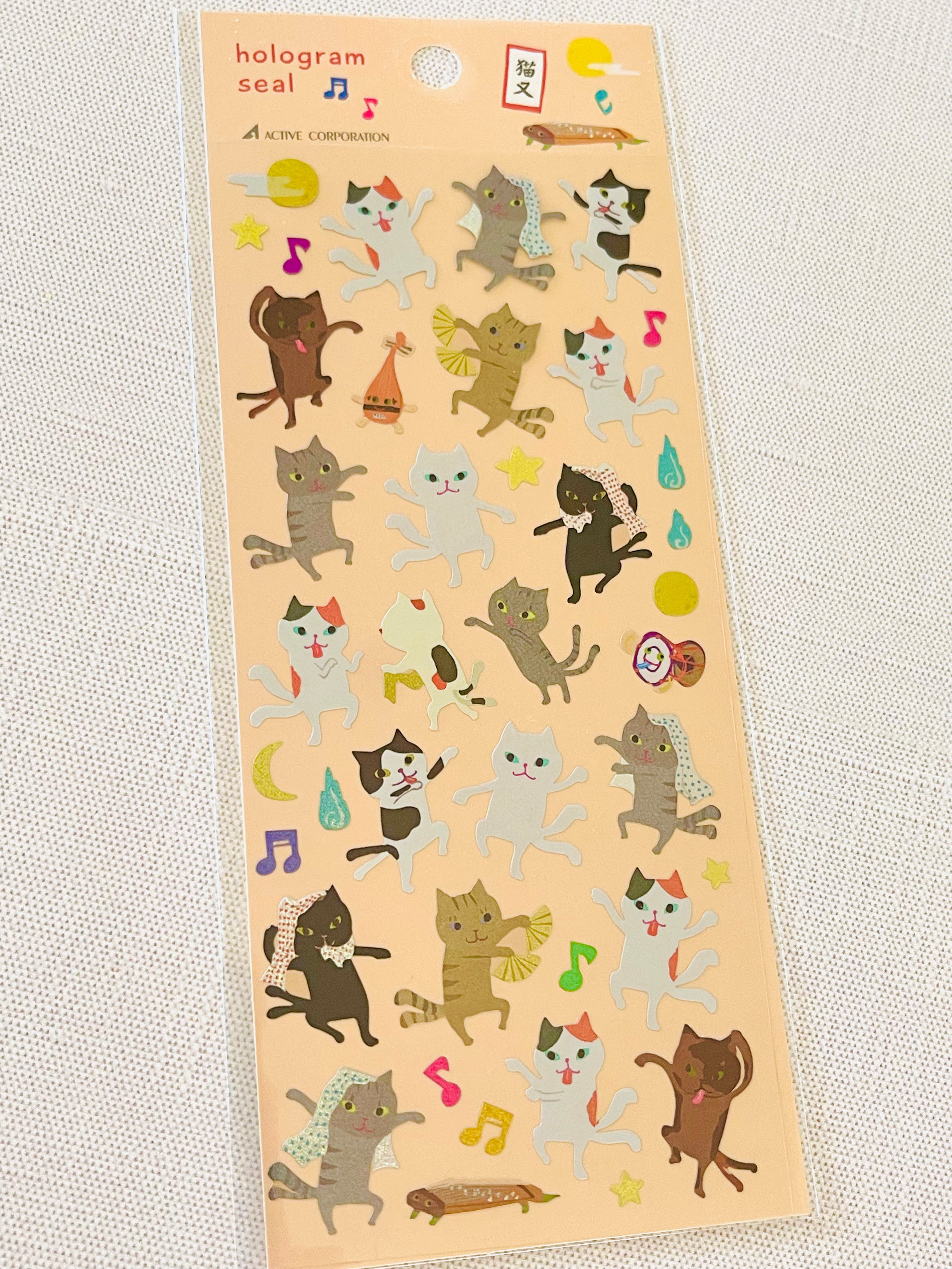 [Active] Hologram Cats sticker sheet