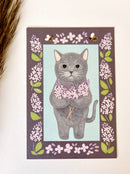 [4legs] Russian Blue & Lilac postcard