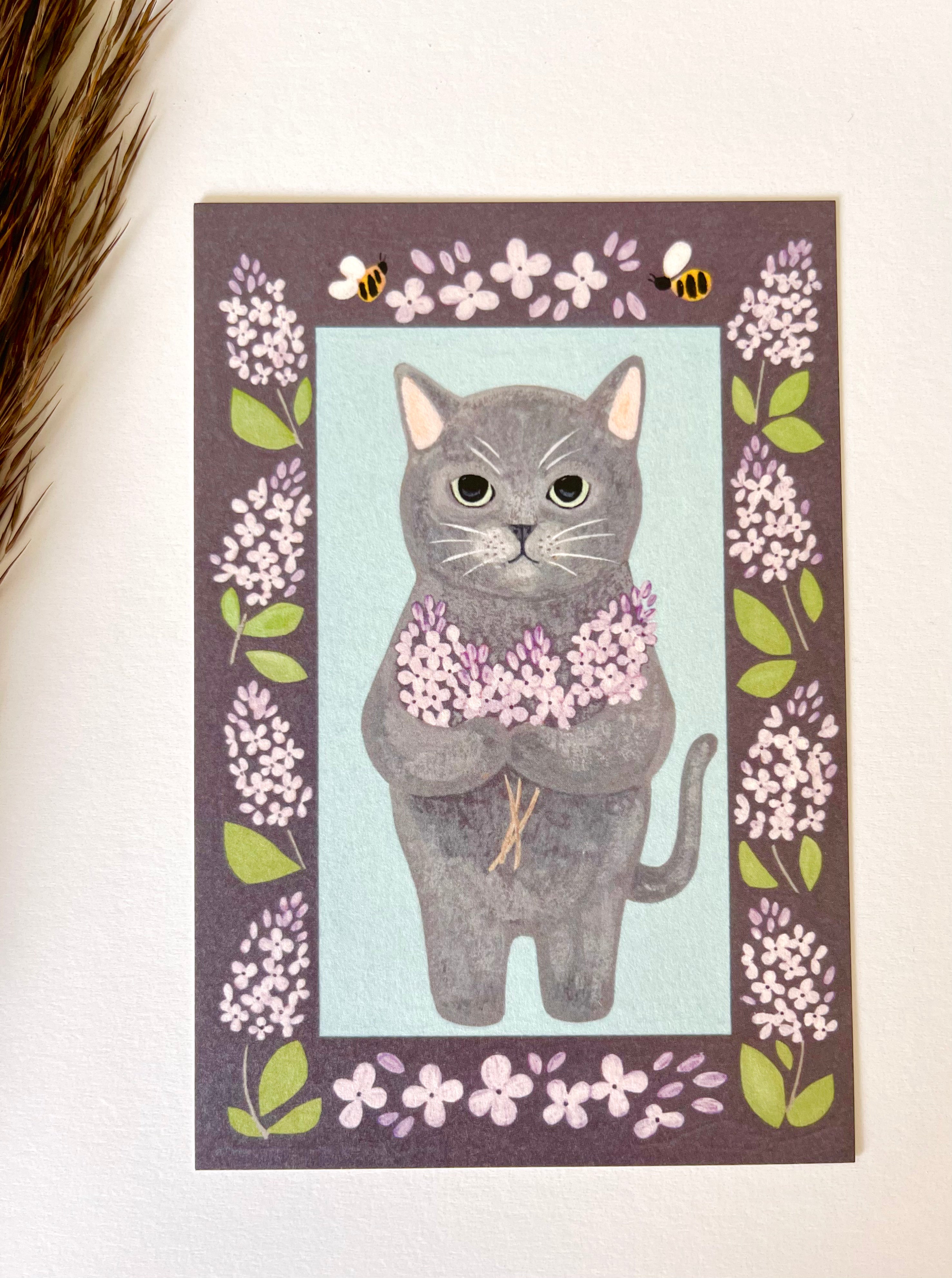 [4legs] Russian Blue & Lilac postcard