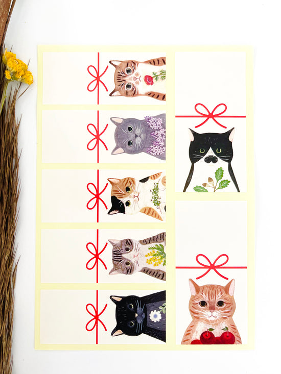 [4legs] Cat's Gift Tag stickers - style B