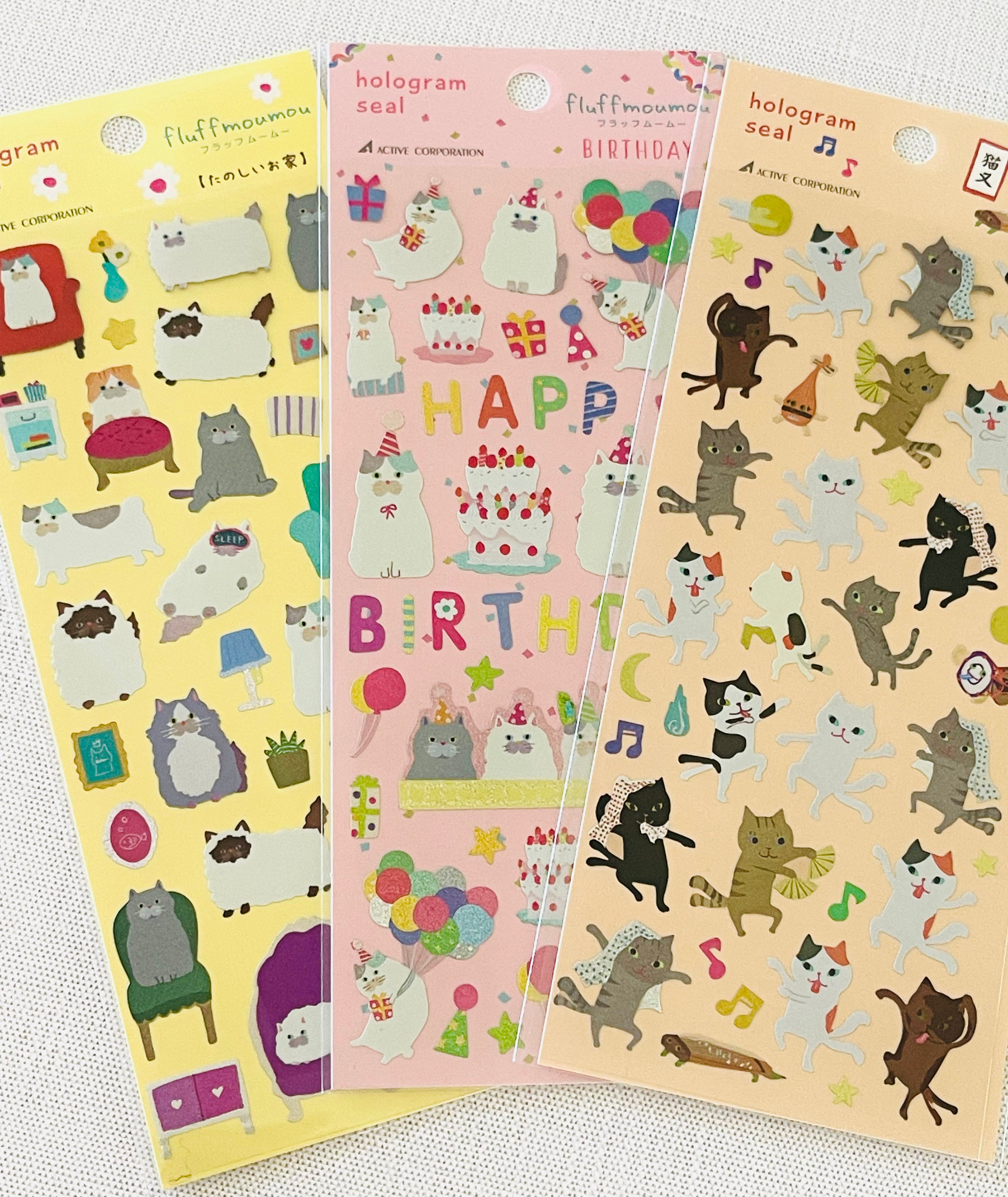 [Active] Hologram Cats sticker sheet