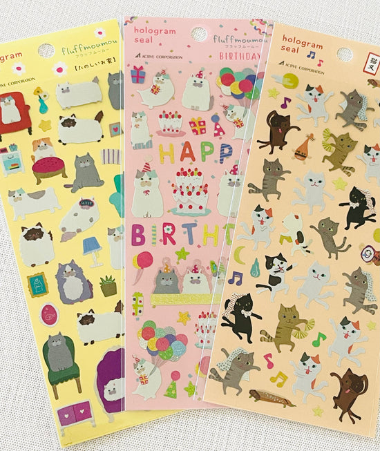 [Active] Hologram Cats sticker sheet