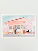 [Tabineko] Hanami at the Station (2016) postcard x Toshinori Mori