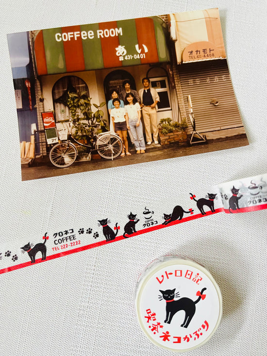 [Furukawashiko] Black Cat Kissaten washi tape