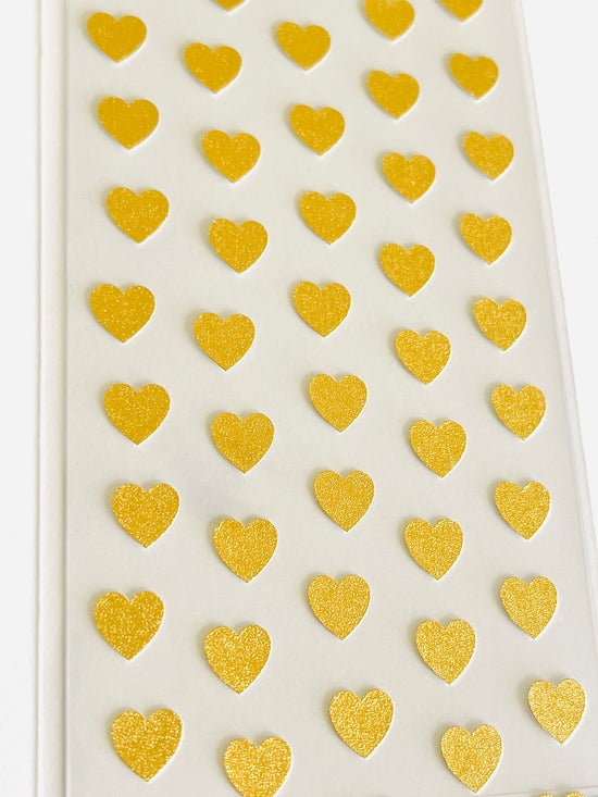 [MIND WAVE] Gold Foil Hearts sticker sheet (last chance; discontinued)