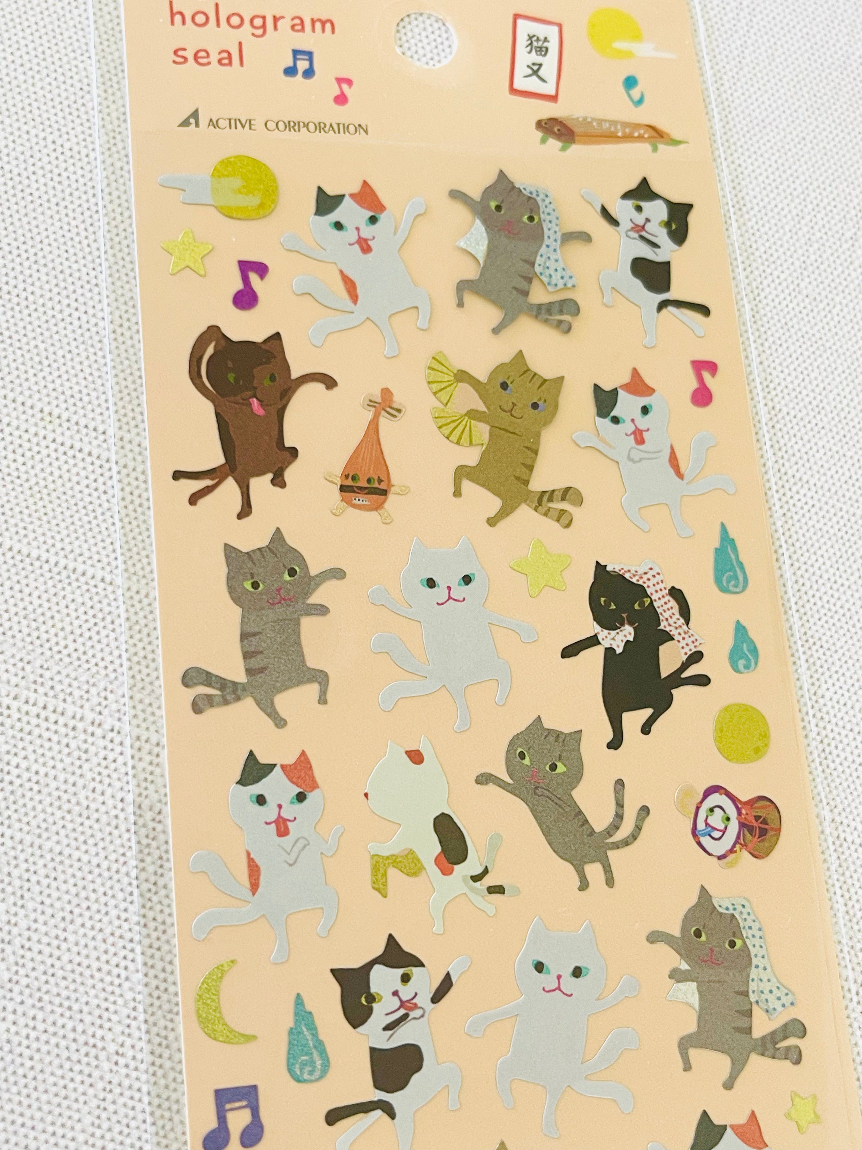 [Active] Hologram Cats sticker sheet