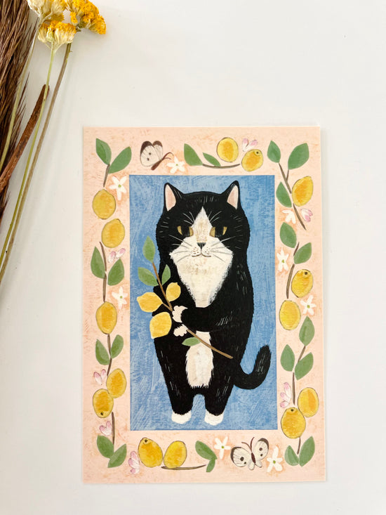 [4legs] Tuxedo & Lemon postcard