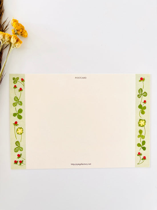 [4legs] Kitten & Wild Strawberry postcard