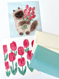 Cat and Tulip