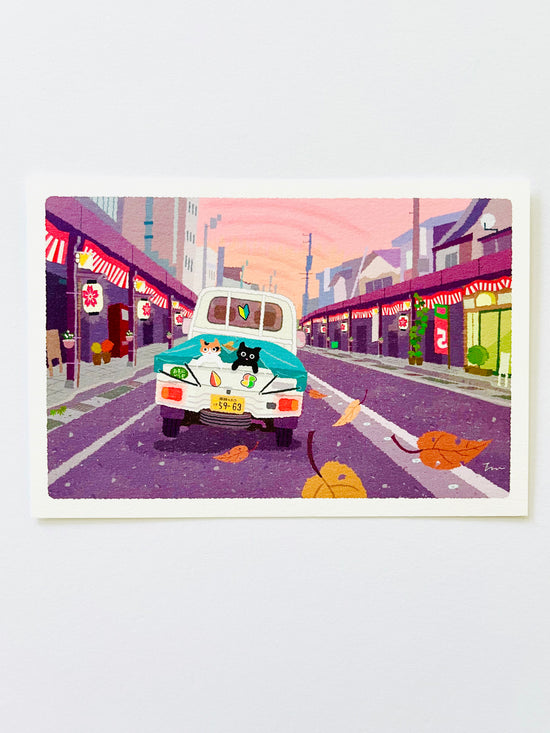 [Tabineko] Dusk at Autumn Festival (2016) postcard x Toshinori Mori